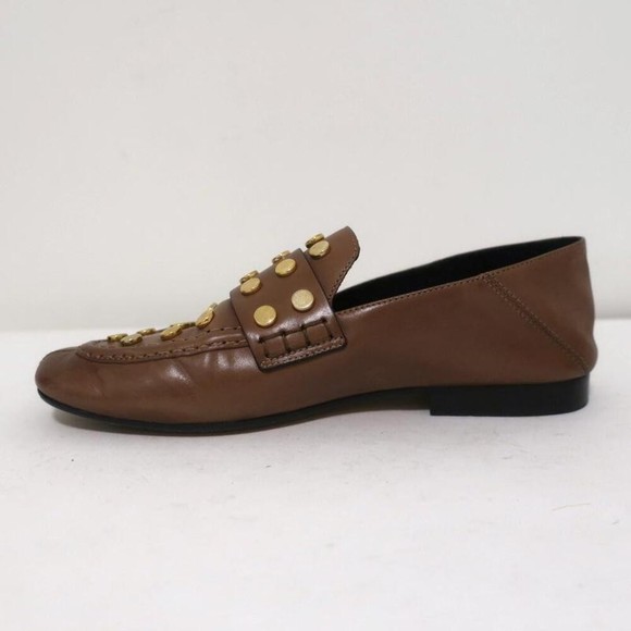 Isabel Marant Feenie Convertible Loafers Brown Studded Leather Flats Size 36 - Picture 7 of 10